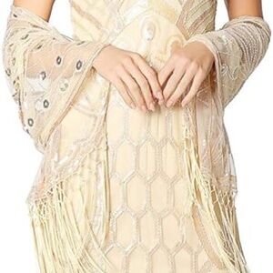 Metme Women's 1920s V Neck Sexy Straps Gatsby Party Dress Vintage Sequin Party
